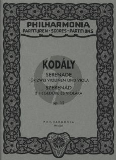 Kodaly Serenade Op.12 fur 2 Violinen und Viola Taschenpartitur