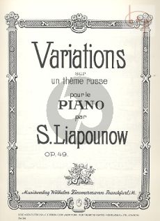 Variations sur un theme Russe Op.49 Klavier