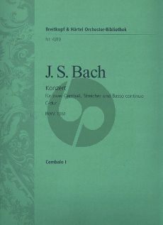 Bach Konzert C-dur BWV 1061 2 Cembali-Streicher-Bc Cembalo 1 Stimme