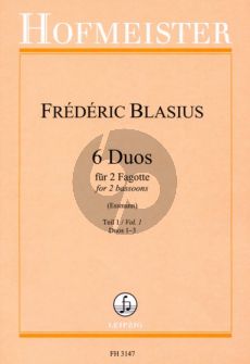 Blasius 6 Duos Vol.1 (No.1-3) 2 Fagotte (Fritz Essmann) (interm.-adv.level)