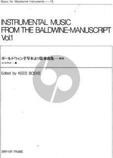 Instrumental Music from the Baldwine Manuscript Vol. 1 (2 - 3 Recorders) (Kees Boeke)