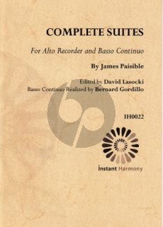 Paisible Complete Suites Treble Recorder-Bc (edited by David Lasocki)