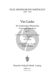 Mendelsson 4 Lieder op.75 Mannerchor