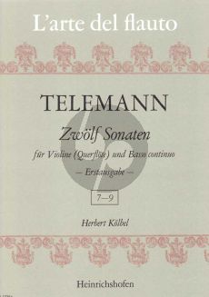 Telemann 12 Sonaten fur Flote [oder Violine] und Bc (Herausgeber Herbert Kolbel) (Erstausgabe)
