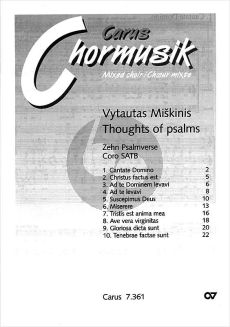 Miskinis Thoughts of Psalms (10 Psalmverse) SATB