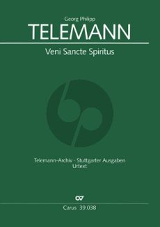 Telemann Veni Sancte Spiritus TWV 3:89 SSS[A] Soli/Chor und Bc (lat.) (Klaus Hofmann)