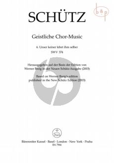 Unser keiner lebet Ihm selber SWV 374 (SSATTB) (No.6 from Geistliche Chor-Music)