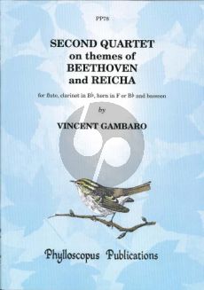 Gambaro Quartet No.2 on themes of Beethoven and Reicha Flute- Clar.[Bb]-Horn[F/Bb]-Bassoon (Score/Parts) (Nex)