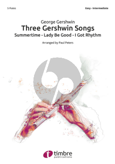 Gershwin Three Gershwin Songs for 5 Flutes Score and Parts (Arrangend by Paul Peters) (Easy-Intermediate Level)