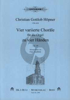 Hopner 4 Variierte Chorale fur Orgel zu 4 Hande