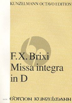 Brixi Missa Integra D-dur 4 Soli-Chor-Orchester Partitur