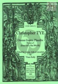 Omnes Gentes Plaudite (Motet a 5) 9from OCh Mss 984 - 88) (SATTB) (or Viols/Reorders)