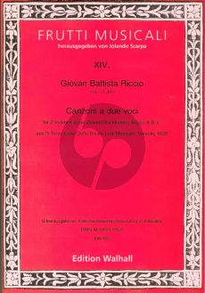 Riccio Canzoni a 2 2 Volinen [Zinken/Blockfl.]-Basso und Bc Part./Stimmen (aus Il Terzo Libro delle Divine Lodi Musicali, Venice 1620) (Jolando Scarpa)