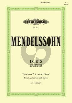 Mendelssohn Duette 2 Singstimmen-Klavier (Max Friedlaender)