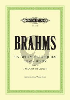 Brahms Deutsches Requiem Op.45 SBar Soli-Chor-Orchester Klavierauszug (Peters)