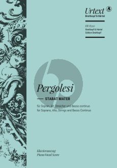 Pergolesi Stabat Mater Soprano-Alto soli-String Orch.-Bc. Vocal Score (edited by Helmut Hucke)