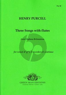 Purcell 3 Songs from Orpheus Britannicus Voive-Recorder-Bc (2 Scores and Set of Parts)