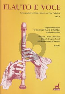 Flauto e Voce Heft 14 Soprano or Tenor Voice-2-3 Recorder-Bc (Score/Parts) (edited by Klaus Hofmann and Peter Thalheimer)