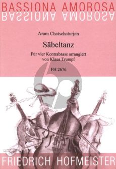 Khachaturian Sabeltanz für vier Kontrabässe (Part./Stimmen) (transcr. Klaus Trumpf)