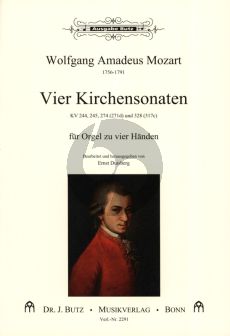 Mozart 4 Kirchensonaten fur Orgel 4 zu Hande (Bearbeitet und herausgegeben von Ernst Duisburg)