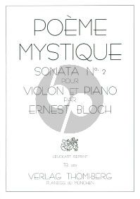 Bloch Poeme Mystique (Sonata No. 2) Violine und Klavier