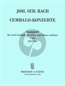 Bach Konzert C-Dur BWV 1061 2 Cembali-Streicher-Bc Partitur