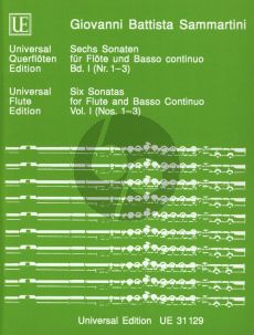 Sammartini 6 Sonaten Vol. 1 No.1 - 3 fur Flote und Bc (Herausgegeben von Gerhard Braun) (Aussetzung Siegfried Petrenz)