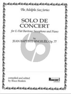 Singelee Solo de Concert No.2 Op.77 Baritone Saxophone and Piano