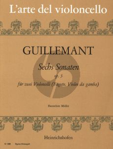 Guilmant 6 Sonaten Op. 3 2 Violoncellos (oder Fagott) (Hannelore Muller)