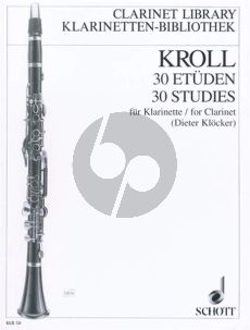 Kroll 30 Etuden für Klarinette (Technik der Zunge betreffend) (Dieter Klocker)