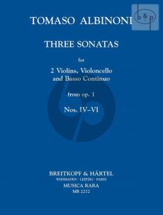 3 Sonatas from Op.1 Vol.2 No.4 - 6 2 Violins-Violoncello and Bc