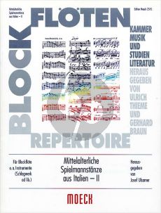 Album Mittelalterlicher Spielmannstanze aus Italien Vol.2 1 Spieler mit Blockflöten (SinoSATB) im Wechsel sowie Schlagzeug Ed. Josef Ulsamer