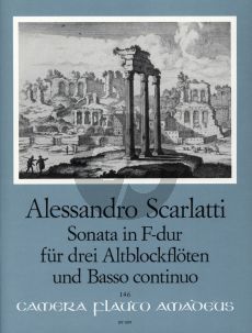 Scarlatti Sonate F-dur fur 3 Altblockflöten[Flöten] und Bc