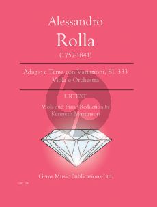 Rolla Adagio e Tema con Variazioni BI. 333 Viola- Piano (Prepared and Edited by Kenneth Martinson) (Urtext)