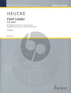 Heucke 5 Lieder für Gesang und Klavier ( High / Hoch ) (Nach Gedichten von Friedrich Hölderlin)