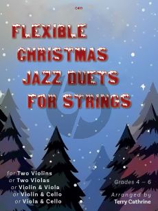 Cathrine Flexible Christmas Jazz Duets for 2 Stringinstruments (Arranged by Terry Cathrine) (Grades 4-6)