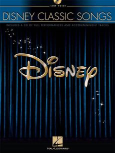 Disney Classic Songs Low Voice and Piano (Book and CD with full Performance and Accomp.)