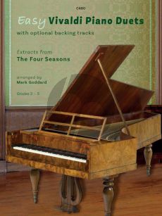Vivaldi Easy Vivaldi Duets - Extracts from 4 Seasons for Piano 4 Hands Book with Optional Backing Tracks (Arranged by Mark Goddard) (Grades 3 - 5)