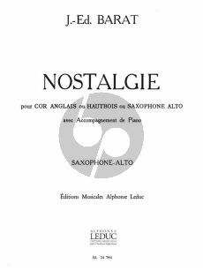 Barat Nostalgie pour Saxophone alto et Piano