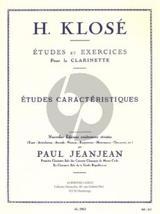 Klose Etudes Caracteristiques pour Clarinette (Paul JeanJean)