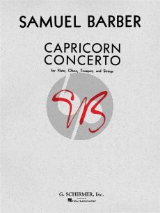 Barber Capricorn Concerto Flute-Oboe-2 Trumpets and Strings (Study Score)