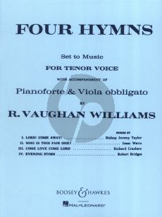 Vaughan Williams 4 Hymns Tenor Voice-Piano & Viola Obbligato
