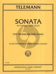 Telemann Sonata F minor, TWV 41:f1 for Trombone and Piano (Edited by Allen Ostrander and Robert Veyron-Lacroix)