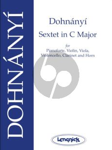 Dohnanyi Sextet C-major Op. 37 Violin-Viola-Violoncello- Clarinet-Horn-Piano (Score/Parts)