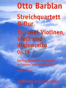 Barblan Streichquartett D-dur Op.19 (Partitur) (Rato Tschupp)