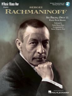 Rachmaninoff 6 Pieces Op.11 Piano 4 Hands Book with Audio Online (Music Minus One)