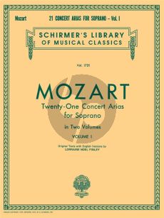 Mozart 21 Concert Arias vol.1 Soprano (Original texts with English versions L.Noel Finley)