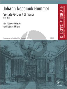 Hummel Sonate G-dur Op. 2 No. 2 Flöte und Klavier (edited by Helmut Riessberger)