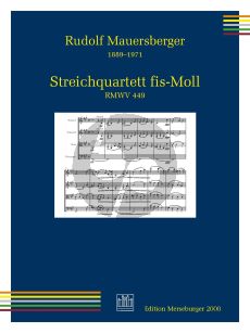 Mauersberger Streichquartett fis-Moll RMWV 449 (Part./Stimmen)