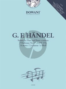 Handel Hallenser Sonata No. 1 HWV 374 A-minor Flute and Bc (Book with CD and Audio online) (Dowani)